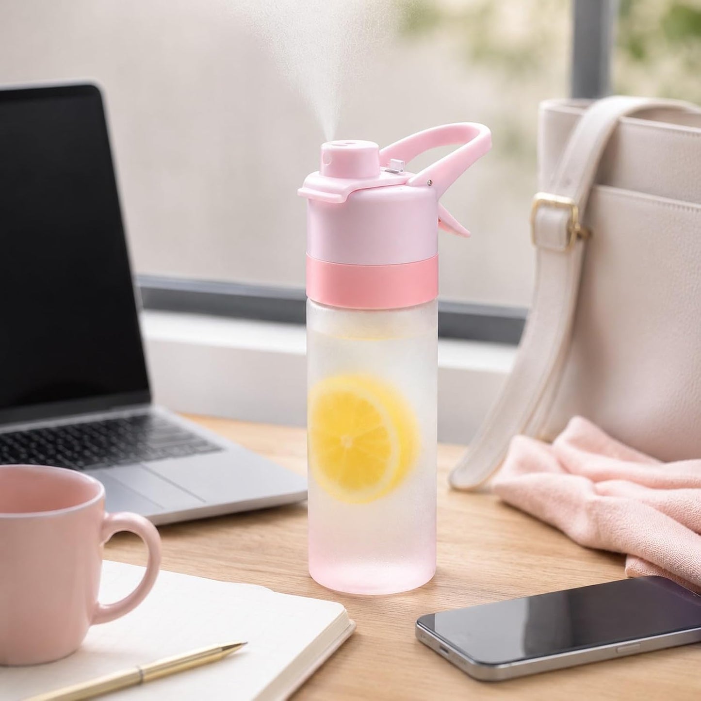 Sports Spray Water Bottle Mist Cooling Travel Cup
