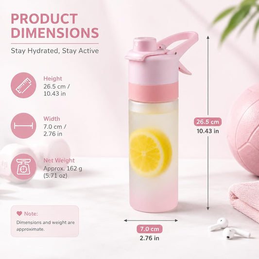 Sports Spray Water Bottle Mist Cooling Travel Cup 