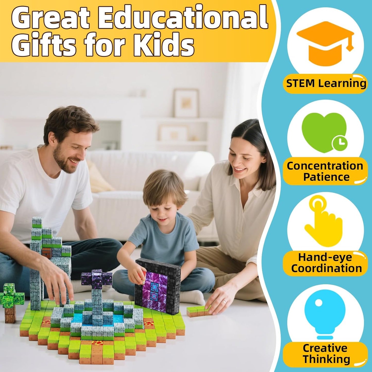 150 Pieces Magnetic Blocks for Kids