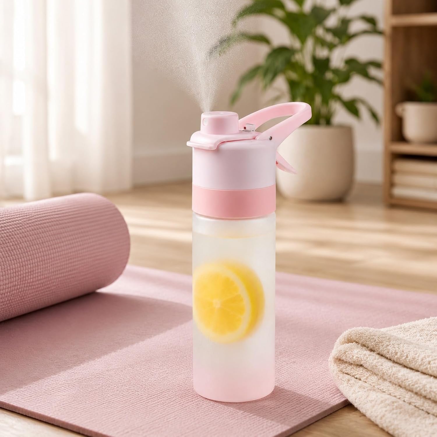 Sports Spray Water Bottle Mist Cooling Travel Cup 