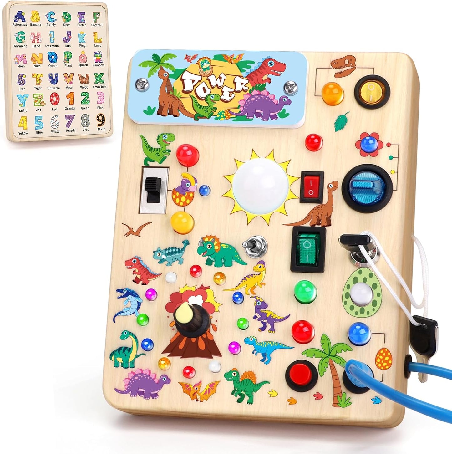 Busy Board for Toddlers - Montessori Educational Toy for 1-3 Year Old Boys & Girls | Travel-Friendly Sensory Learning Activity | Ideal for Kids with Autism(Clocks Busy Board)