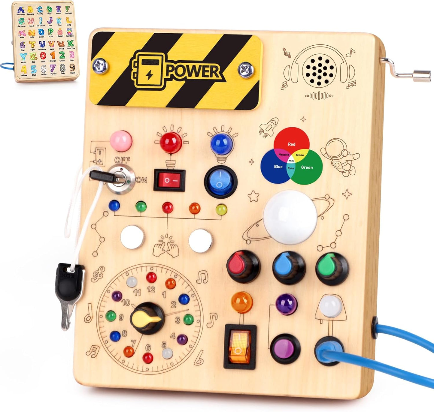 Busy Board for Toddlers - Montessori Educational Toy for 1-3 Year Old Boys & Girls | Travel-Friendly Sensory Learning Activity | Ideal for Kids with Autism(Clocks Busy Board)
