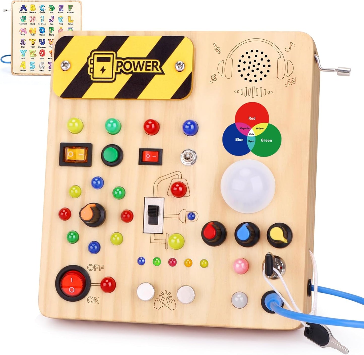 Busy Board for Toddlers - Montessori Educational Toy for 1-3 Year Old Boys & Girls | Travel-Friendly Sensory Learning Activity | Ideal for Kids with Autism(Clocks Busy Board)