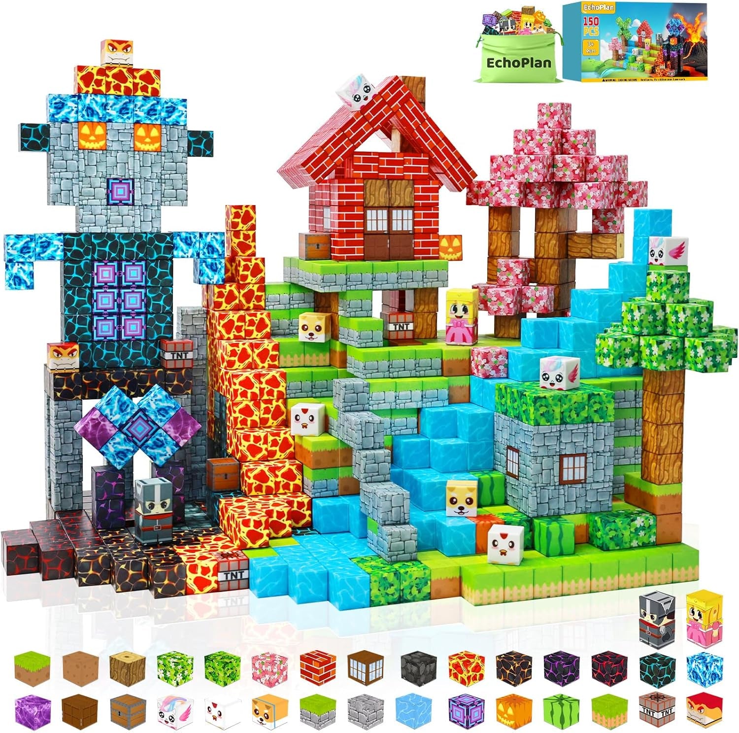 150 Pieces Magnetic Blocks for Kids