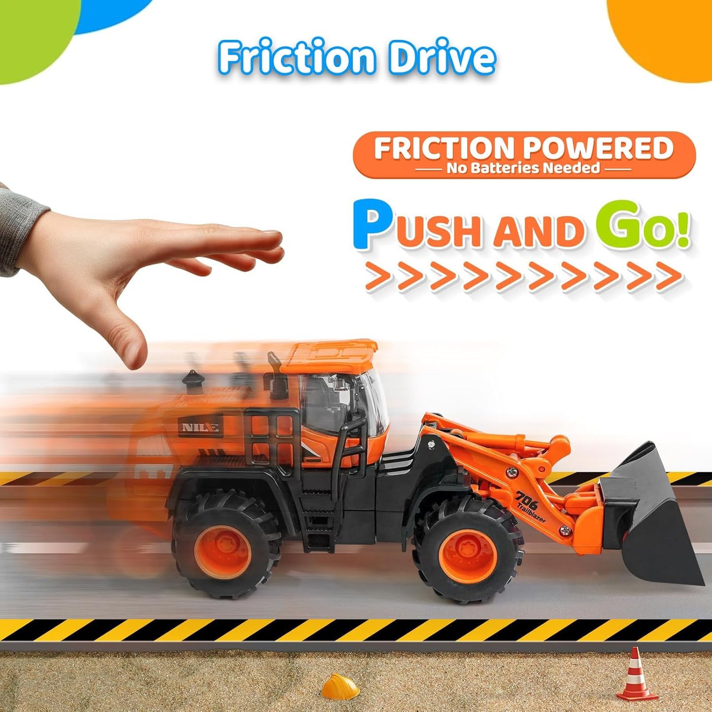 Construction Truck Toys for Toddlers: Push Go Truck Sandbox Excavator Toy Trucks Vehicles Snow Plow Toy Truck Bulldozer Road Roller Birthday Gift for 3 4 5 6 Years Old