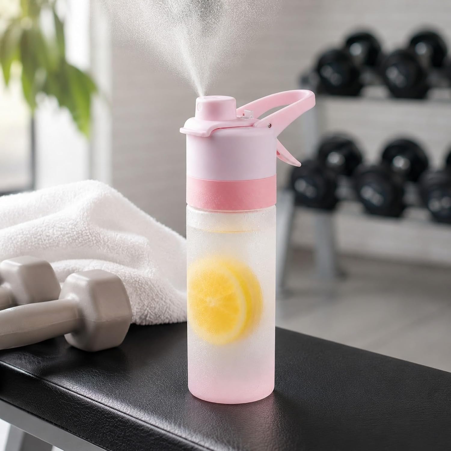 Sports Spray Water Bottle Mist Cooling Travel Cup 